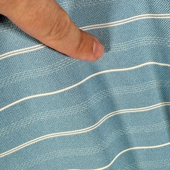 Nike Golf Men's XXL Blue & White Striped Performance Polo Shirt Athleisure READ - Picture 9 of 10